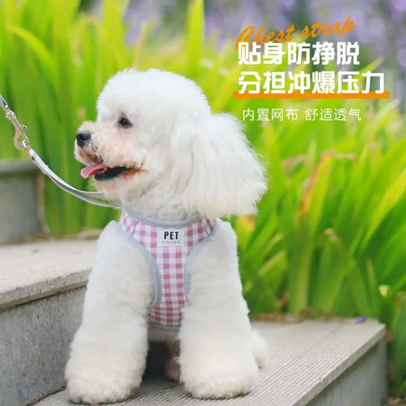 Kawaii Cute Dog Harness Pet Training Vest Dog Vest Lattice Breathable Suit With Leash Suitable For Small Dogs
Kawaii Cute Dog Harness Pet Training Vest Dog Vest Lattice Breathable Suit With Leash Suitable For Small Dogs