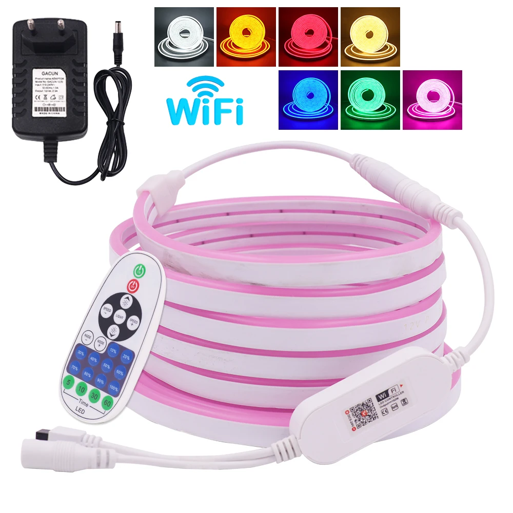 12V LED Neon Light Sign Waterproof Neon Tape Ribbon SMD2835 120Leds/m Flexible Led Strip Wifi Control Rope Lamp Dimmable Tube
12V LED Neon Light Sign Waterproof Neon Tape Ribbon SMD2835 120Leds/m Flexible Led Strip Wifi Control Rope Lamp Dimmable Tube