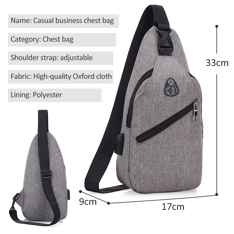 Men Fashion Shoulder Bags USB charging single chest pack male teens casual Travel Messengers Bags crossbody bags for men
Men Fashion Shoulder Bags USB charging single chest pack male teens casual Travel Messengers Bags crossbody bags for men