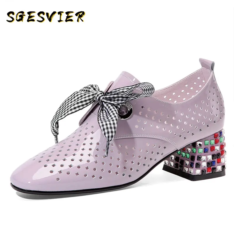 SGESVIER Classic Hollow Genuine Leather Women Pumps 2020 Summer New Lace Up High Heels Round Toe Shoes Woman Casual Basic Shoes
SGESVIER Classic Hollow Genuine Leather Women Pumps 2020 Summer New Lace Up High Heels Round Toe Shoes Woman Casual Basic Shoes