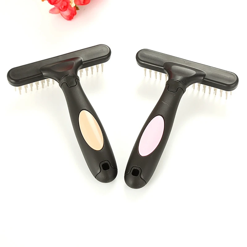 Cat Grooming Comb Hair Removal Rake Kitten Brush Non-Slip Handle Dog Detangler Brush Puppy Dematting Comb Practical Pet Supplies 
Cat Grooming Comb Hair Removal Rake Kitten Brush Non-Slip Handle Dog Detangler Brush Puppy Dematting Comb Practical Pet Supplies
