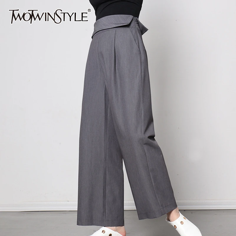 TWOTWINSTYLE Casual Spring Trousers For Women High Waist Elegant Straight Pants Female 2020 Spring Fashion New Clothing
TWOTWINSTYLE Casual Spring Trousers For Women High Waist Elegant Straight Pants Female 2020 Spring Fashion New Clothing