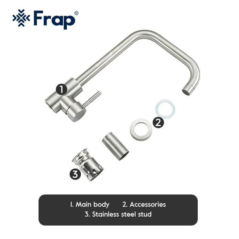 

Frap Kitchen Faucet Stainledd Steel Kitchen Sink Mixer Faucet Cold & Hot Water Tap Torneira Cozinha Y40194