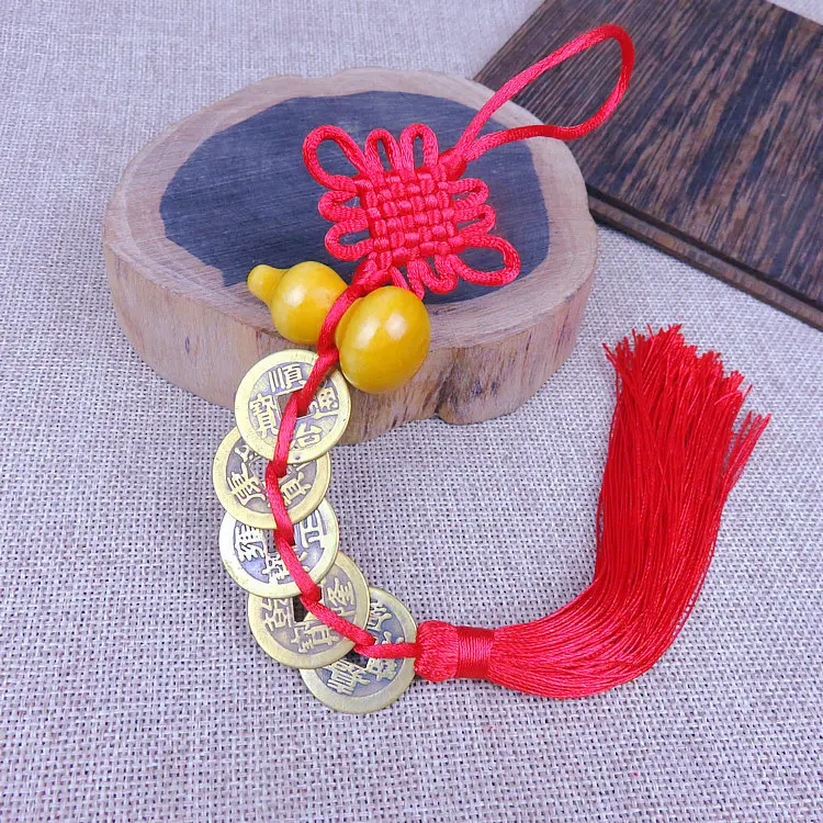 Chinese Knot Tassel China Mascot Lucky Charm Ancient Coins Gourd Pendant Prosperity Protection Good Fortune Metal Car Decoration
Chinese Knot Tassel China Mascot Lucky Charm Ancient Coins Gourd Pendant Prosperity Protection Good Fortune Metal Car Decoration
