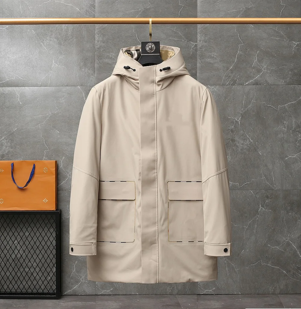 Men's down jacket of duck down in winter, long hooded cotton-padded jacket, new warm jacket
Men's down jacket of duck down in winter, long hooded cotton-padded jacket, new warm jacket