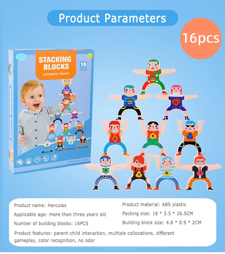 16pcs Children Montessori Wooden Balance Blocks Board Games Toy Educational Stacking High Building Block Wood Toy Boys Baby Gift
16pcs Children Montessori Wooden Balance Blocks Board Games Toy Educational Stacking High Building Block Wood Toy Boys Baby Gift