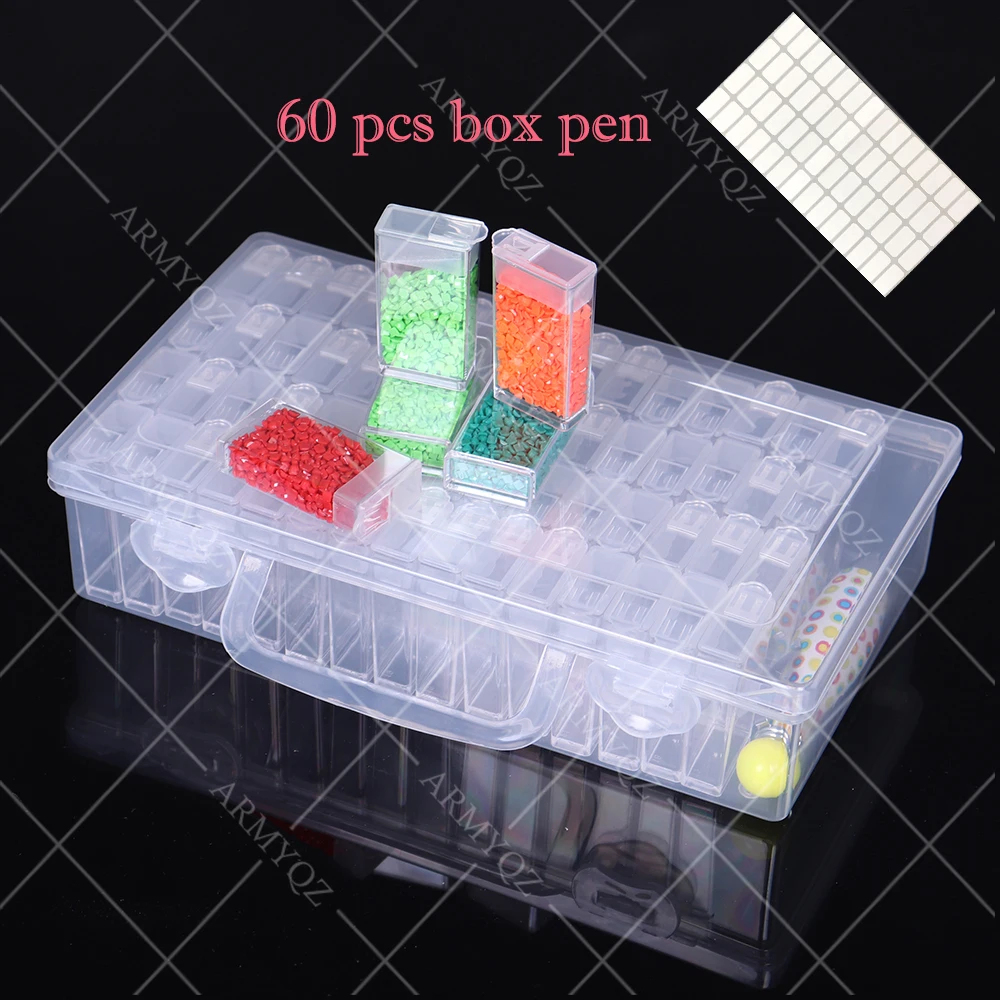 60 Bottles Diamond Painting Storage Box Transparent Plastic Diamond Drill Organizer Box Rhinestone Case Diamond Painting Tools
60 Bottles Diamond Painting Storage Box Transparent Plastic Diamond Drill Organizer Box Rhinestone Case Diamond Painting Tools