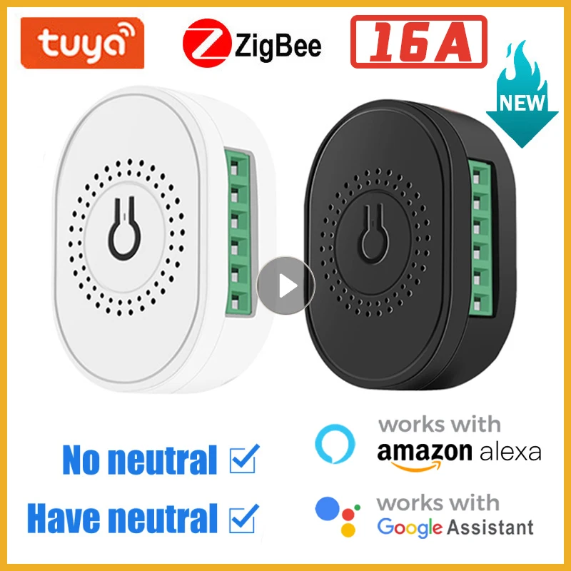 Умный выключатель Tuya Zigbee, хаб с 16 А, двухстороннее управление, работает с приложением Smart Life, Alexa, Google Home
Умный выключатель Tuya Zigbee, хаб с 16 А, двухстороннее управление, работает с приложением Smart Life, Alexa, Google Home