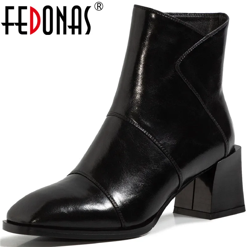 FEDONAS Elegant Ankle Boots For Women Side Zipper Genuine Leather High Heels Boots 2021 Autumn Winter Wedding Shoes Woman Heels
FEDONAS Elegant Ankle Boots For Women Side Zipper Genuine Leather High Heels Boots 2021 Autumn Winter Wedding Shoes Woman Heels