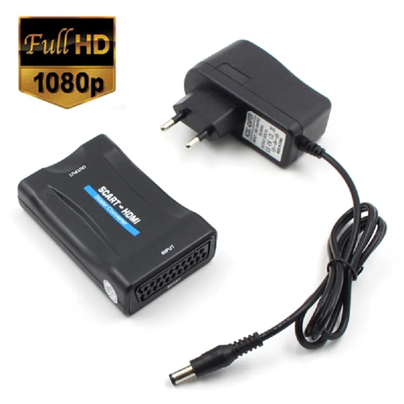 Фото 1080P видео аудио высококлассные SCART К HDMI совместимый конвертер адаптер для HD TV DVD Sky