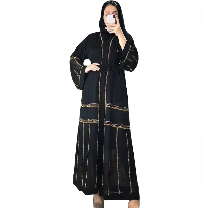 Женское длинное платье на завязках Abayas, черное платье-халат с V-образным вырезом и длинным рукавом, кимоно в индейку со стразами на осень 2021
Женское длинное платье на завязках Abayas, черное платье-халат с V-образным вырезом и длинным рукавом, кимоно в индейку со стразами на осень 2021