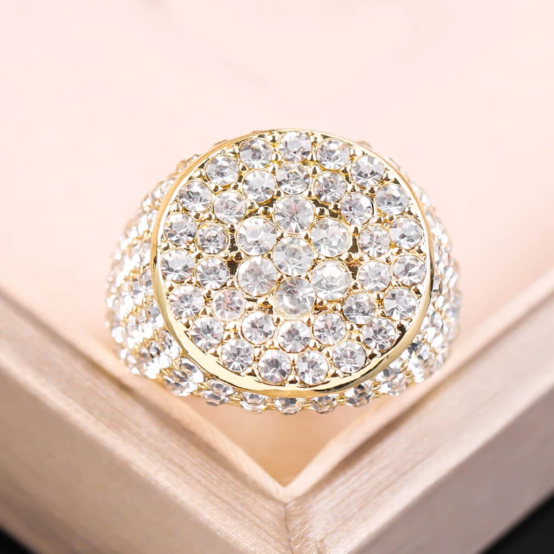 Hot Sale Big Round Design Micro Paved Zirconia Rings Exquisite Wedding Party Gold Color For Female Band Gift
Hot Sale Big Round Design Micro Paved Zirconia Rings Exquisite Wedding Party Gold Color For Female Band Gift