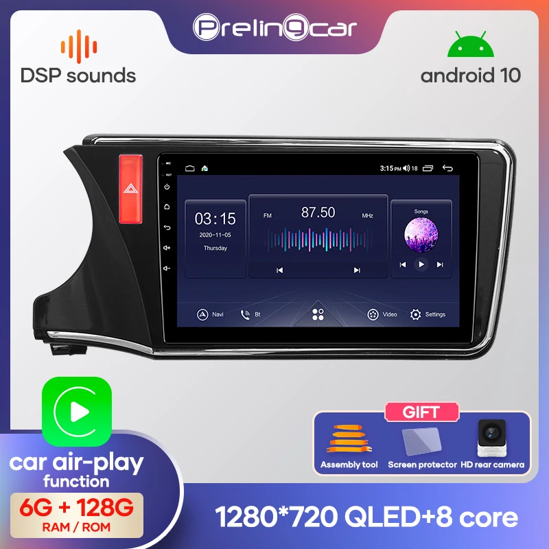Prelingcar Android 10 0 без DVD 2 Din Автомобильный Радио Мультимедиа Видео плеер навигация GPS