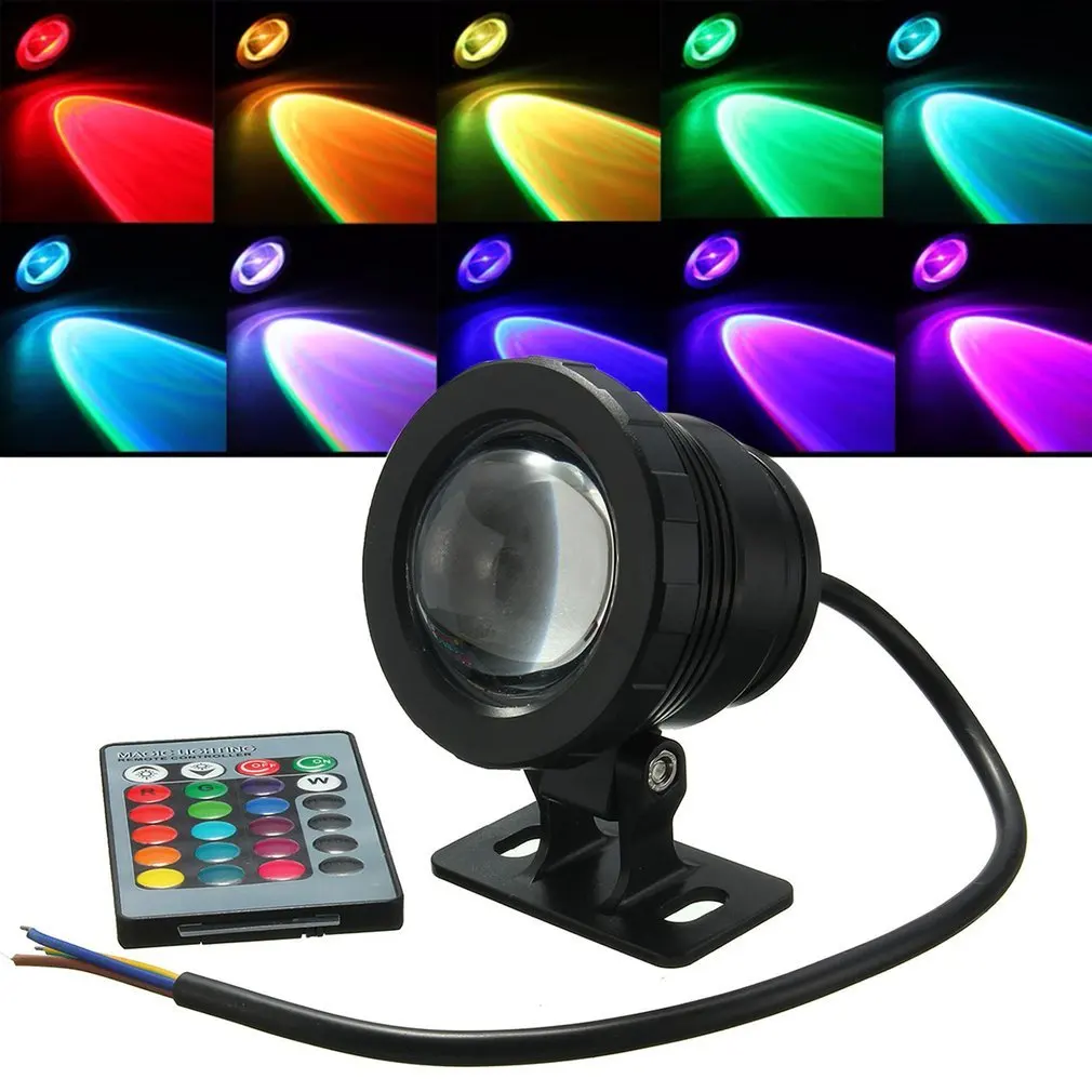 

Waterproof RGB LED Flood Light Underwater Fountain Pool Pond Aquarium Spotlight Bulb Lamp Outdoor Garden DC12V AC85V 265V 10W