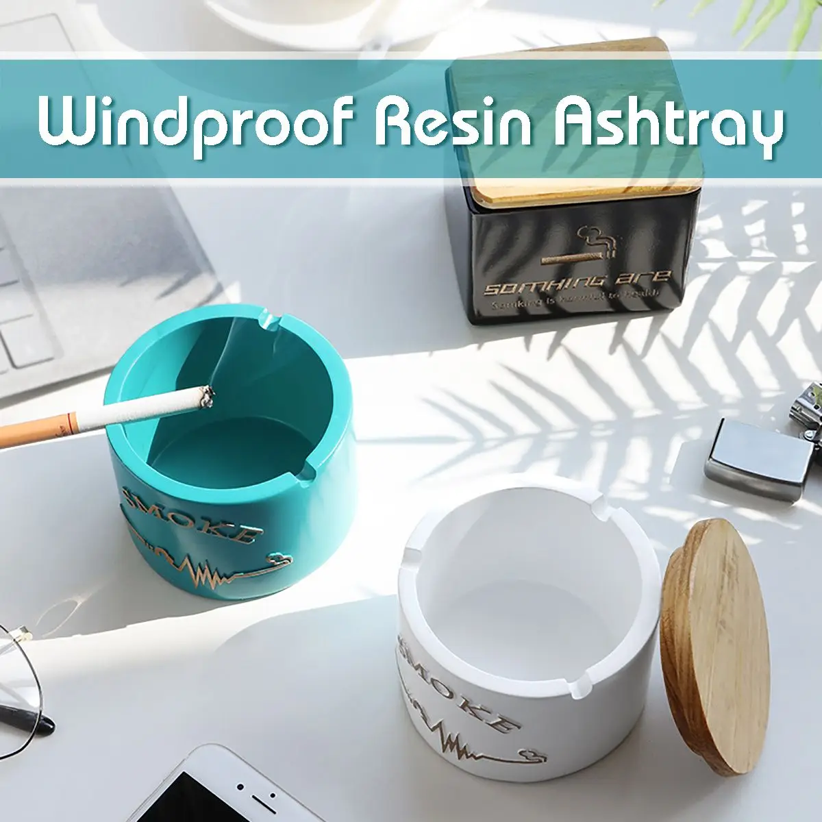 Resin Moden Windproof Ashtray With lid for Tabletop Gift for friends Hotel outdoor home decoration Smokeless Ashtray Holder
Resin Moden Windproof Ashtray With lid for Tabletop Gift for friends Hotel outdoor home decoration Smokeless Ashtray Holder