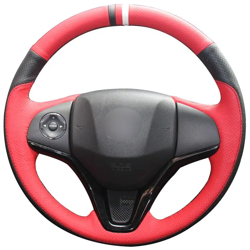 DIY Non-slip Durable Black Red Natural Leather Car Steering Wheel Cover For Honda New Fit City Jazz 2014 2015 Hrv Hr -V 2016 Vez
DIY Non-slip Durable Black Red Natural Leather Car Steering Wheel Cover For Honda New Fit City Jazz 2014 2015 Hrv Hr -V 2016 Vez
