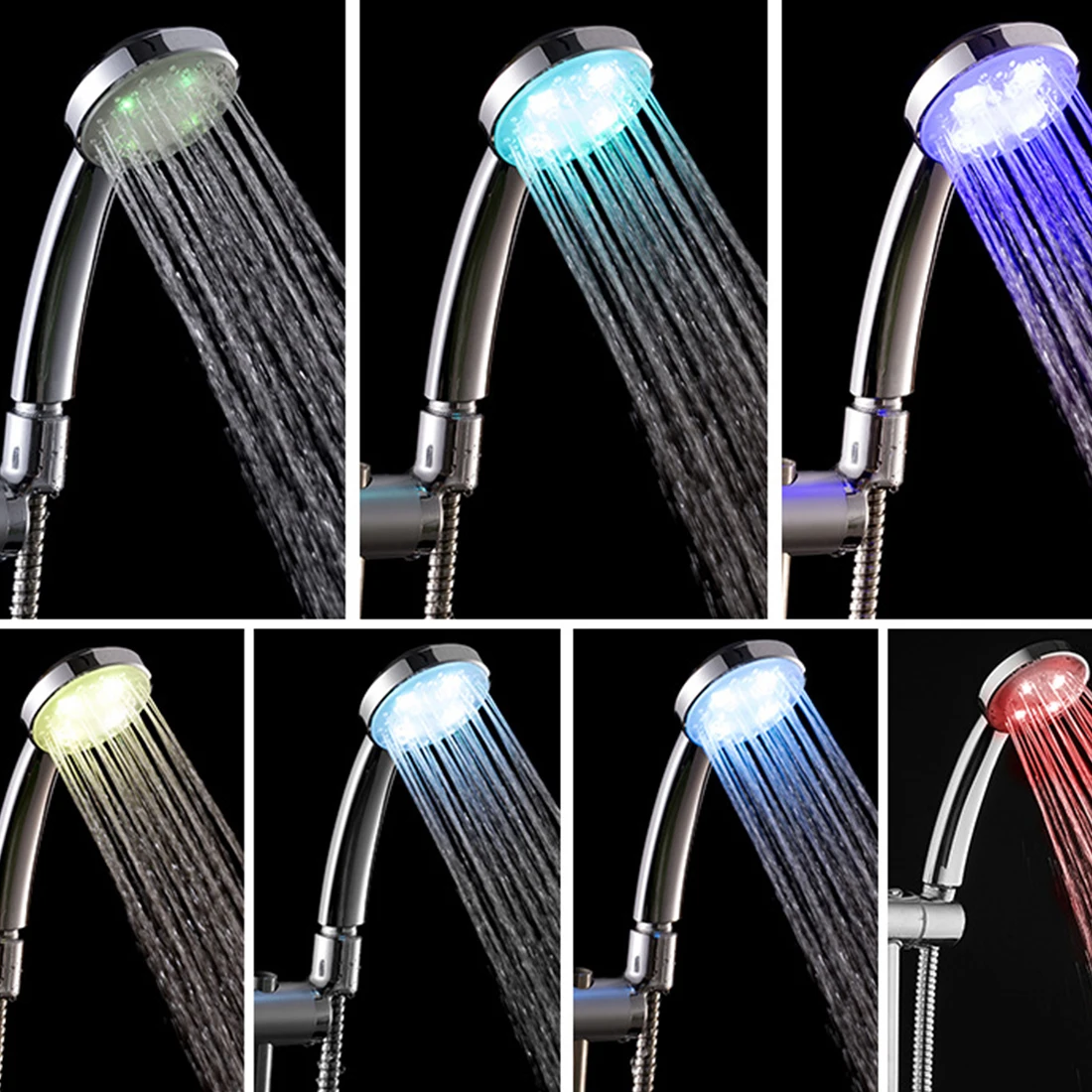 7 Color LED Shower Head No LED Rainfall Changing Shower Head pressure Automatic Waterfall Shower Single Bathroom Showerhead 
7 Color LED Shower Head No LED Rainfall Changing Shower Head pressure Automatic Waterfall Shower Single Bathroom Showerhead