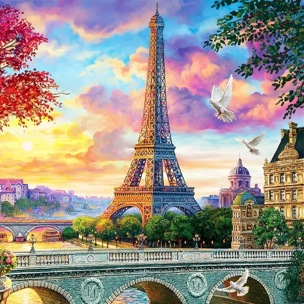 DIY 5D Handmade Round Eiffel Tower and Bridge Poured Glue Diamond Painting Kits Scalloped Edge Art Craft Gift DIY Home Decor
DIY 5D Handmade Round Eiffel Tower and Bridge Poured Glue Diamond Painting Kits Scalloped Edge Art Craft Gift DIY Home Decor