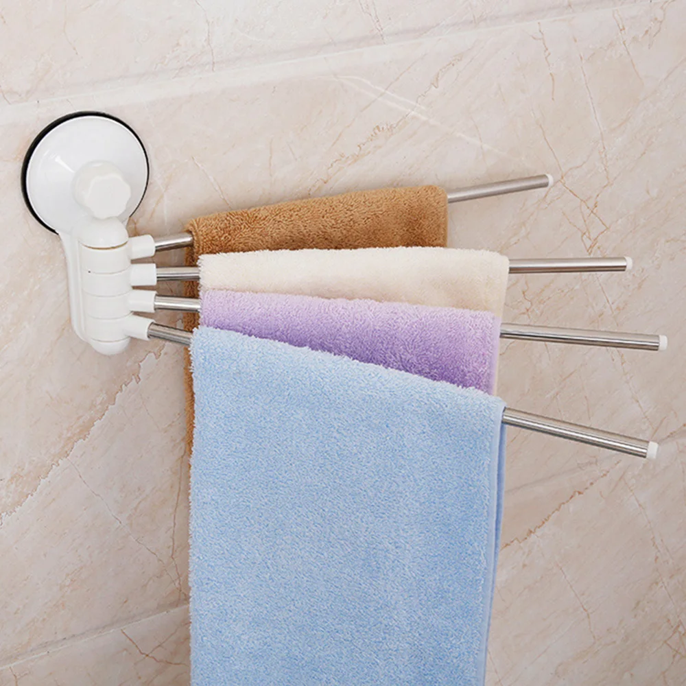 Four Bar Towel Rack Powerful Vacuum Sucker Rotatable 180 Degrees Stainless Steel Towel Stand Non Trace Wall Mounted Storage Rack 
Four Bar Towel Rack Powerful Vacuum Sucker Rotatable 180 Degrees Stainless Steel Towel Stand Non Trace Wall Mounted Storage Rack