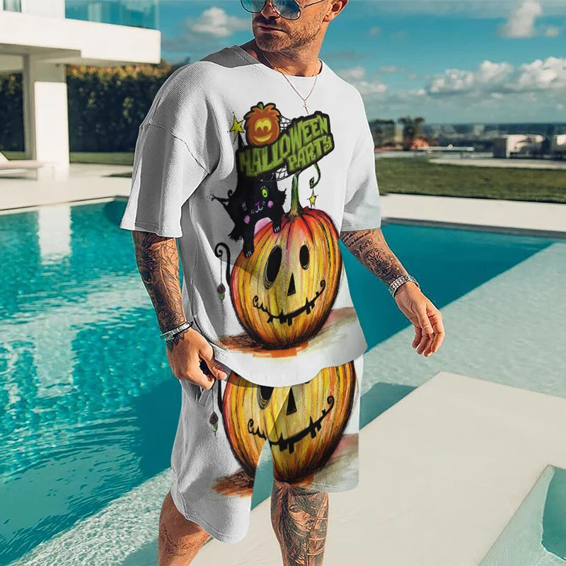 Halloween Male Suit Jogger Outfit 3D Printing Pumpkin Head Pattern T-Shirt+Shorts Sets Trend Tracksuit Men's Clothing Pants
Halloween Male Suit Jogger Outfit 3D Printing Pumpkin Head Pattern T-Shirt+Shorts Sets Trend Tracksuit Men's Clothing Pants