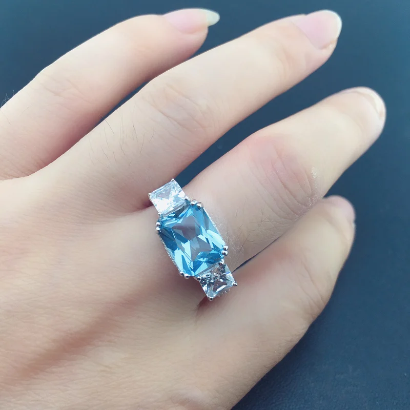CSJ Natural Blue Topaz Ring 925 Sterling Silver Fine Jewelry For Women Lady Wedding Party Gift
CSJ Natural Blue Topaz Ring 925 Sterling Silver Fine Jewelry For Women Lady Wedding Party Gift