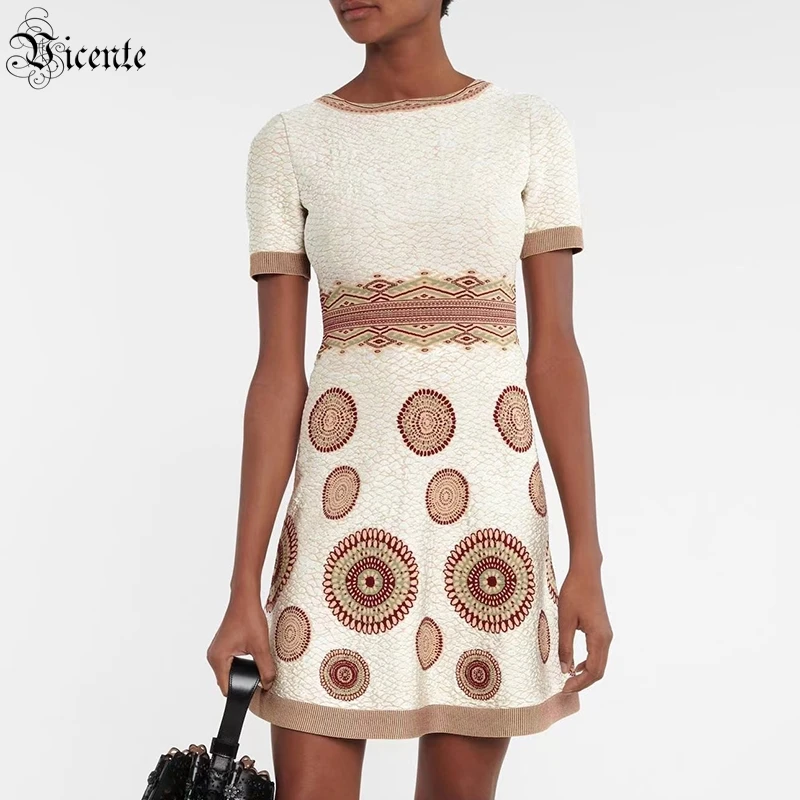 VC Dress For Women Tribal Ethnic Geometric Jacquard Short Sleeve Round Neck Short Bandage Mini Skirt
VC Dress For Women Tribal Ethnic Geometric Jacquard Short Sleeve Round Neck Short Bandage Mini Skirt