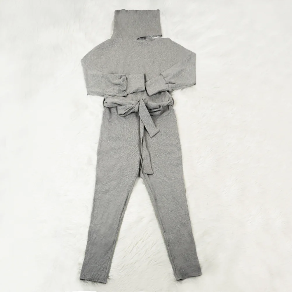 Solid Turtleneck Long Sleeve Slim Jumpsuits Women Casual Bandage Winter Warm Rompers Club Sexy Off One Shoulder Bodysuits 2019
Solid Turtleneck Long Sleeve Slim Jumpsuits Women Casual Bandage Winter Warm Rompers Club Sexy Off One Shoulder Bodysuits 2019
