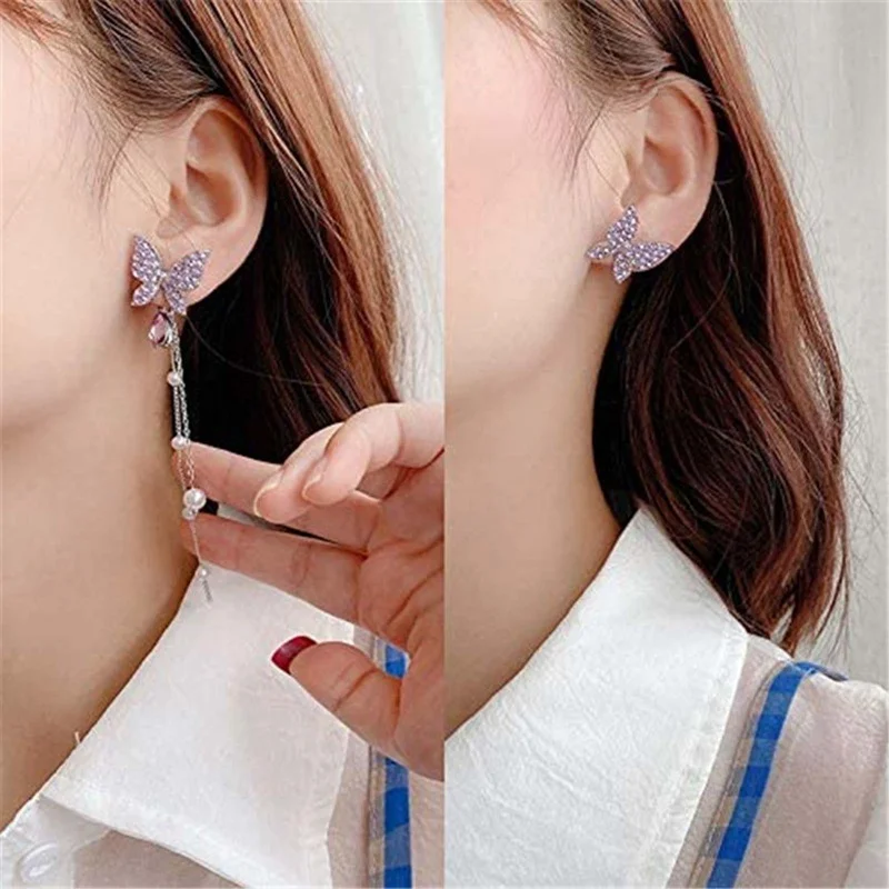 Butterfly Long Pearl Tassel Earrings Colorful Diamond Korean Luxury Fashion Shiny Earrings Ladies Water Drop Party Jewelry New
Butterfly Long Pearl Tassel Earrings Colorful Diamond Korean Luxury Fashion Shiny Earrings Ladies Water Drop Party Jewelry New