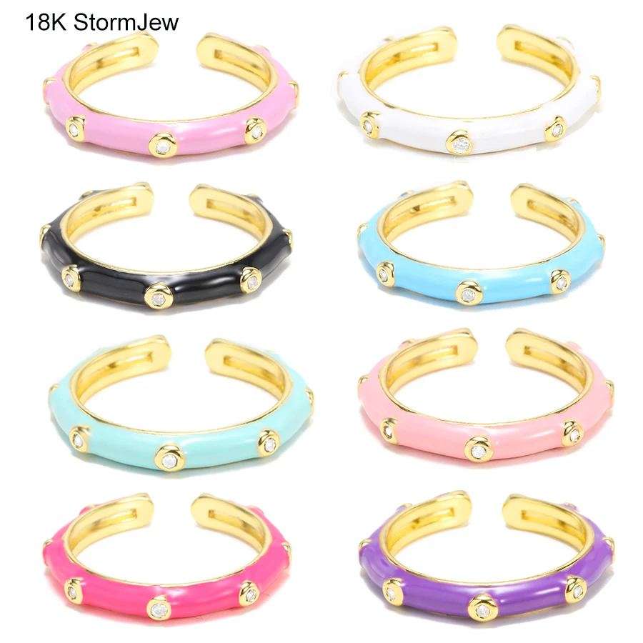 Colorful Dripping Oil Rings For Women Men Stainless Steel Zircon Enamel Ring Stackable Minimalist Opening Ring Jewelry Gift
Colorful Dripping Oil Rings For Women Men Stainless Steel Zircon Enamel Ring Stackable Minimalist Opening Ring Jewelry Gift