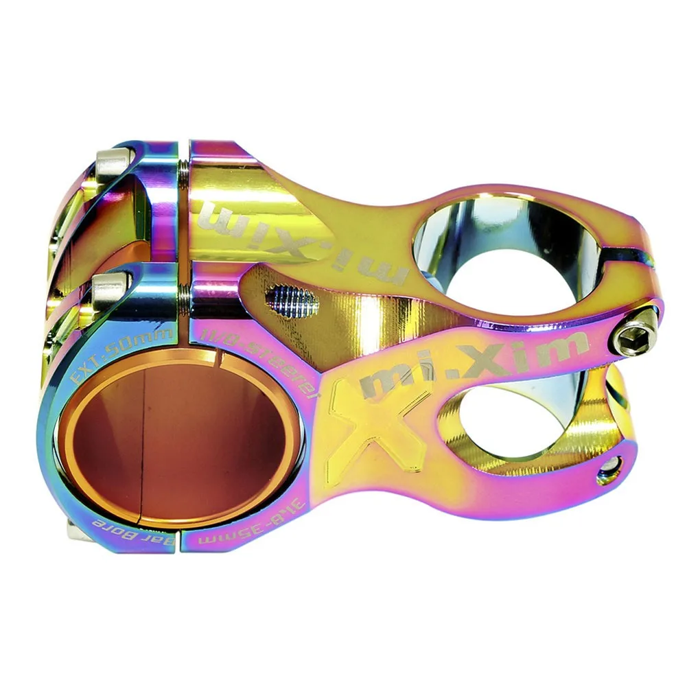 MIXIM 31.8(35)X50mm Bicycle Stem Colorful Oil Slick Stems MTB Road Bike Handlebar Stem Bar Short Stem Fixed Bike Bar Stem
MIXIM 31.8(35)X50mm Bicycle Stem Colorful Oil Slick Stems MTB Road Bike Handlebar Stem Bar Short Stem Fixed Bike Bar Stem