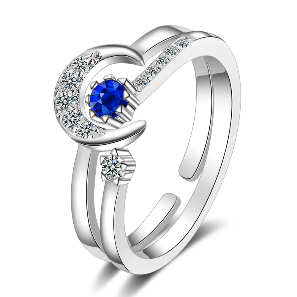 Fashion Moon Star Open Finger Ring With Blue Zircon Embellished Jewelry For Women Gifts Adjustable Rings Stackable Double Rings
Fashion Moon Star Open Finger Ring With Blue Zircon Embellished Jewelry For Women Gifts Adjustable Rings Stackable Double Rings