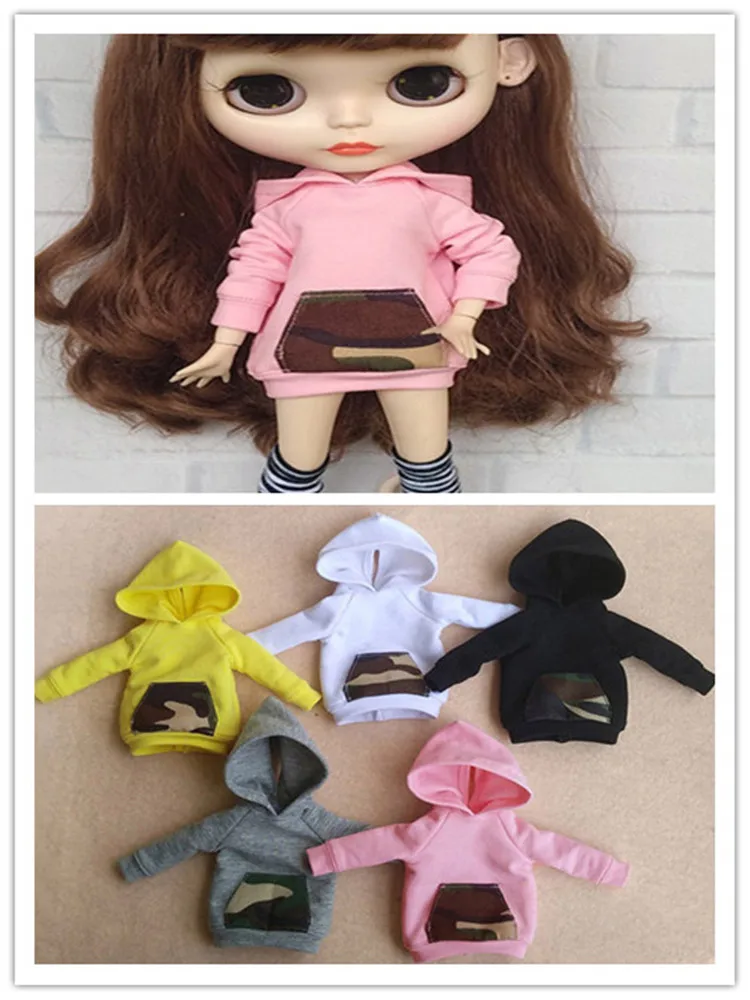 1 шт. Blyth длинный свитер с капюшоном 1/6 топ для кукол (подходит Azone Momoko Ob Pullip BJD Kurhn