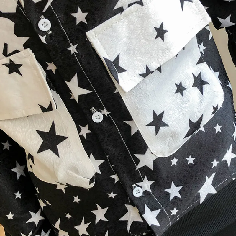 Spring Star 2021 Printed Shirt Men Long Sleeve Slim Casual Dress Shirts Streetwear Social Business Shirts Nightclub Party Blusa 
Spring Star 2021 Printed Shirt Men Long Sleeve Slim Casual Dress Shirts Streetwear Social Business Shirts Nightclub Party Blusa