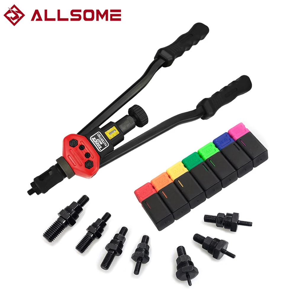 ALLSOME BT-607 16" Manual Riveter Gun Hand Rivet Tool Kit Rivet Nut Setting Tool Nut Setter M3/M4/M5/M6/M8/M10/M12
ALLSOME BT-607 16" Manual Riveter Gun Hand Rivet Tool Kit Rivet Nut Setting Tool Nut Setter M3/M4/M5/M6/M8/M10/M12