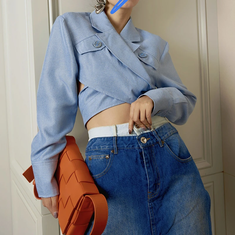 2021 Asymmetrical Slim Women's Blouses Spring Collar Long Sleeve Casual Short Shirts Tops For Female Fashion Clothing 
2021 Asymmetrical Slim Women's Blouses Spring Collar Long Sleeve Casual Short Shirts Tops For Female Fashion Clothing