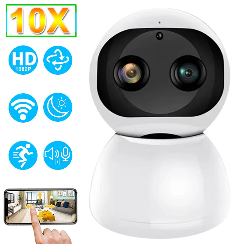 FHD 1080P Smart Home WiFi IP Camera Indoor Security Surveillance CCTV PTZ 360 10X Zoom Motion Detection for Pet Baby Monitor Cam
FHD 1080P Smart Home WiFi IP Camera Indoor Security Surveillance CCTV PTZ 360 10X Zoom Motion Detection for Pet Baby Monitor Cam