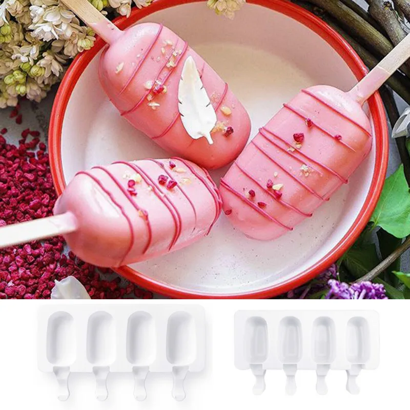 Silicone Ice Cream Mold Freezer Juice 4 Cell Hole Ice Lolly Pop Cube Tray Barrel Maker Mould Sticks DIY Homemade Popsicle Form 
Silicone Ice Cream Mold Freezer Juice 4 Cell Hole Ice Lolly Pop Cube Tray Barrel Maker Mould Sticks DIY Homemade Popsicle Form