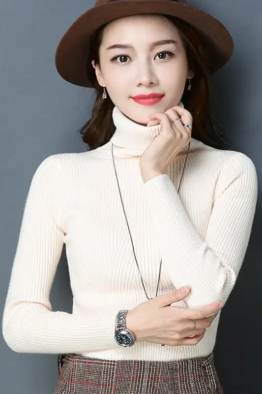 New Elegant Women Autumn Winter pullover turtleneck close-fitting bottoming sweater all-match sweater top
New Elegant Women Autumn Winter pullover turtleneck close-fitting bottoming sweater all-match sweater top