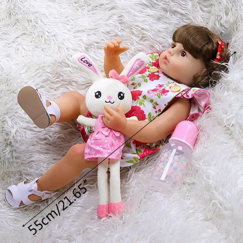 55cm Realistic Doll Full Soft Vinyl Toddler Babies Lifelike Cute Girl Bunny Toy 97BC
55cm Realistic Doll Full Soft Vinyl Toddler Babies Lifelike Cute Girl Bunny Toy 97BC
