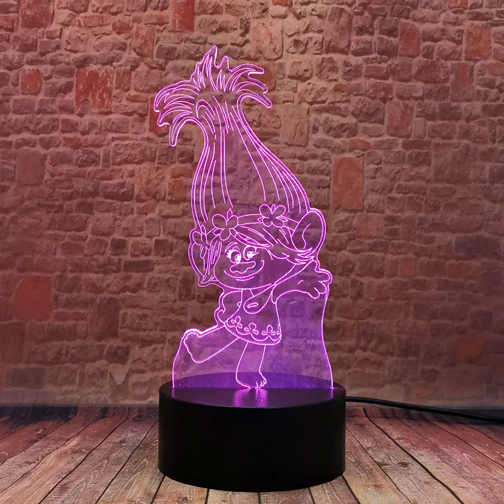 trolls Poppy Anime Figuras 3D Illusion LED Desk Nightlight Colorful Changing Light Flashing Toys
trolls Poppy Anime Figuras 3D Illusion LED Desk Nightlight Colorful Changing Light Flashing Toys