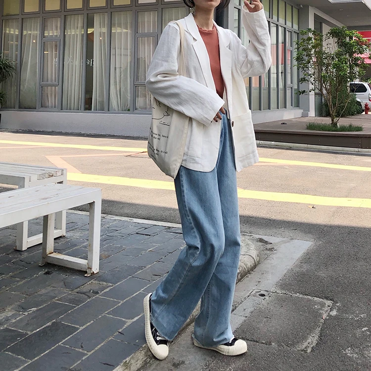 2 Colors 2019 autumn breif solid color thin blazer feminino coats womens solid color Women's linen Jackets and Coats (F3788) 
2 Colors 2019 autumn breif solid color thin blazer feminino coats womens solid color Women's linen Jackets and Coats (F3788)
