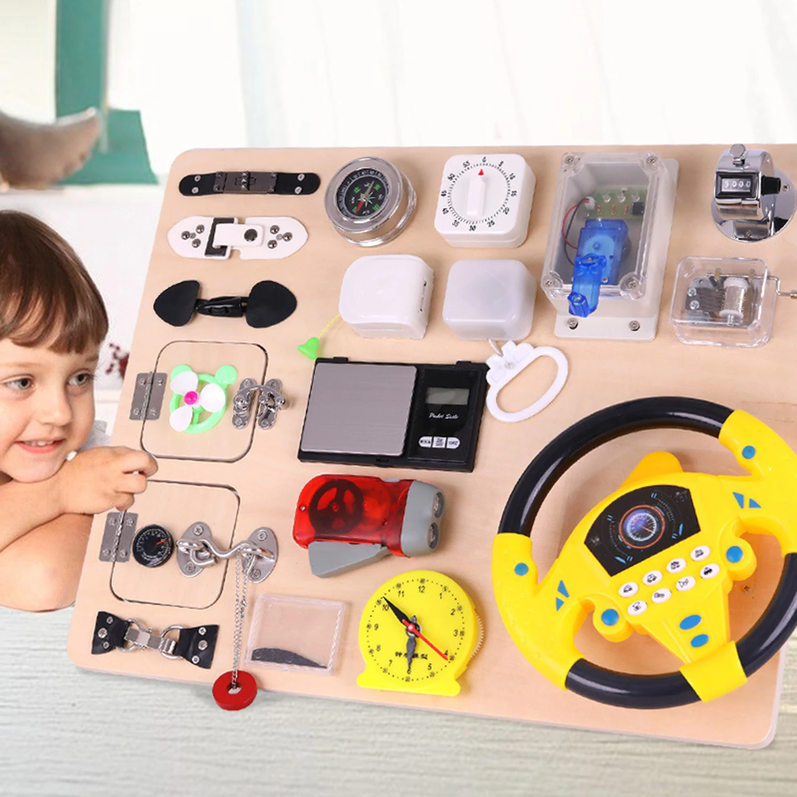 Montessori Latches & Locks Puzzle Board Toddler Kids Busy Board Toys for Learning Practicing Basic Life Skills
Montessori Latches & Locks Puzzle Board Toddler Kids Busy Board Toys for Learning Practicing Basic Life Skills