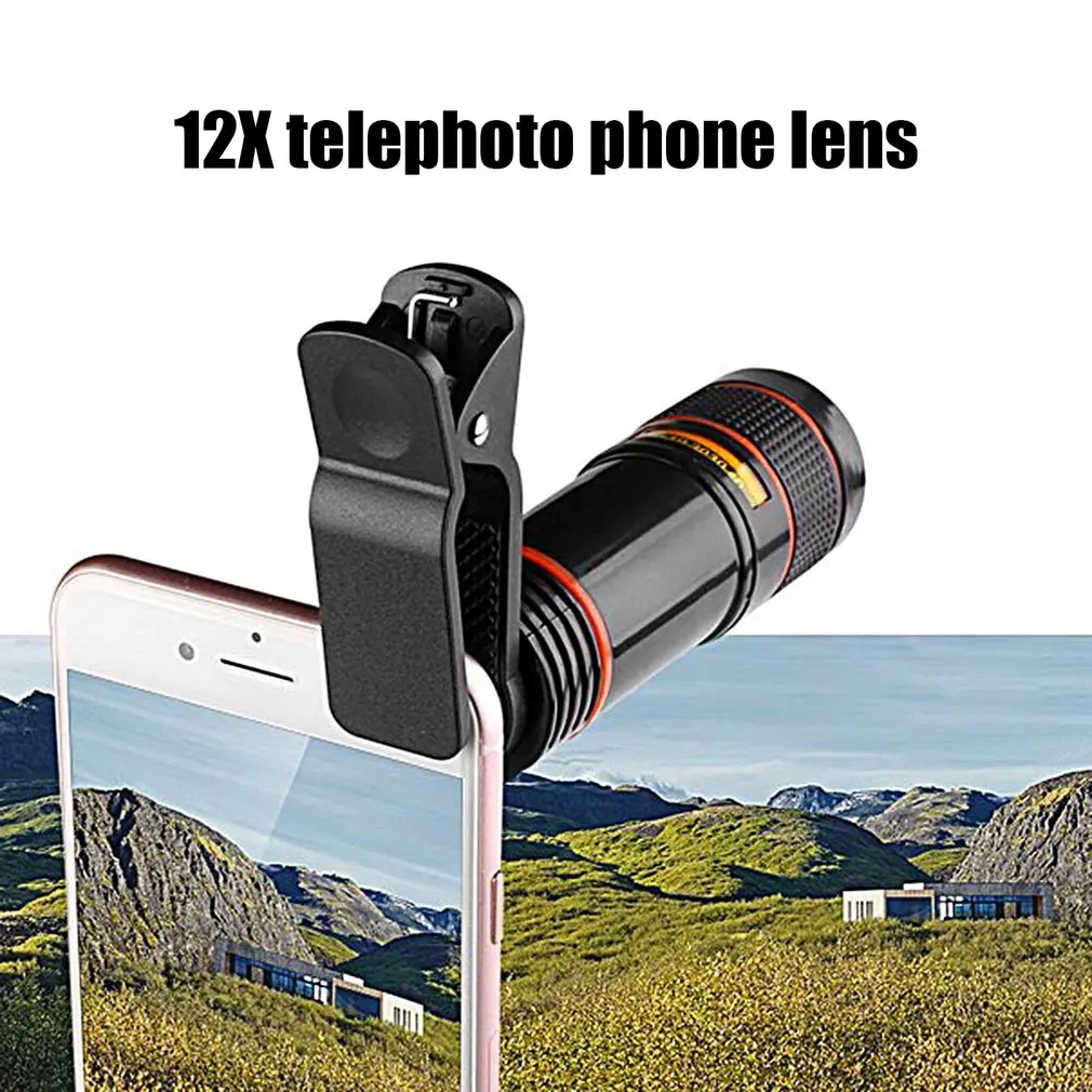 Mobile Phone Camera Lens 12X Zoom Telephoto Lens External Telescope With Clip for Smartphone
Mobile Phone Camera Lens 12X Zoom Telephoto Lens External Telescope With Clip for Smartphone