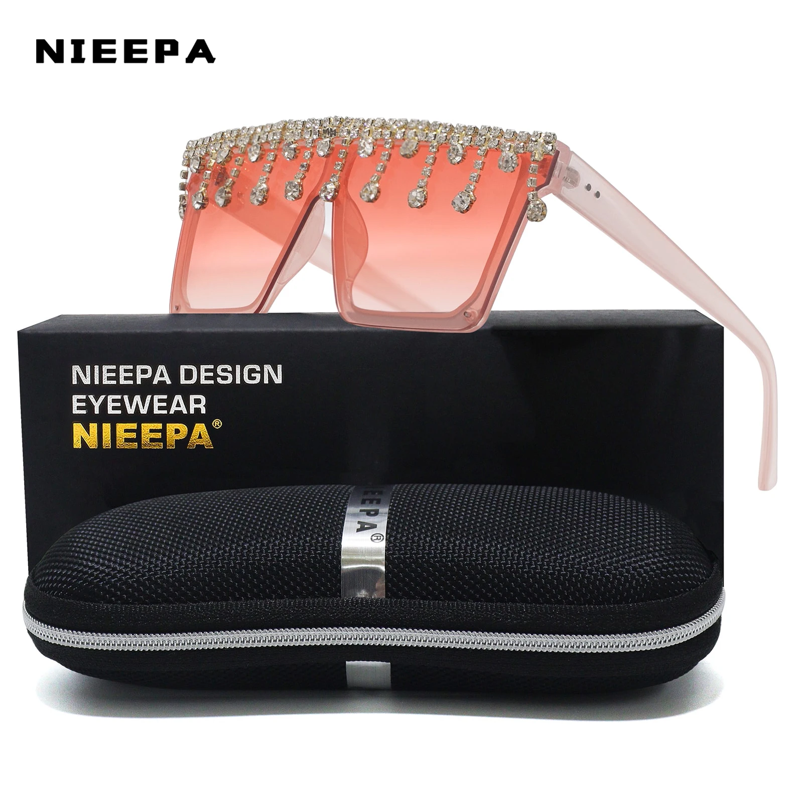 Очки солнцезащитные женские квадратные с кристаллами, UV400 
Очки солнцезащитные женские квадратные с кристаллами, UV400