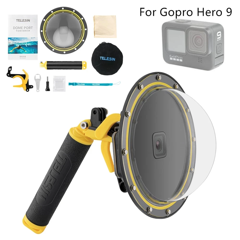 TELESIN 30M Waterproof 6'' Dome Port Underwater Housing Case Cover With Floating Handle Trigger For GoPro Hero 9 8 7 6 5 Black
TELESIN 30M Waterproof 6'' Dome Port Underwater Housing Case Cover With Floating Handle Trigger For GoPro Hero 9 8 7 6 5 Black