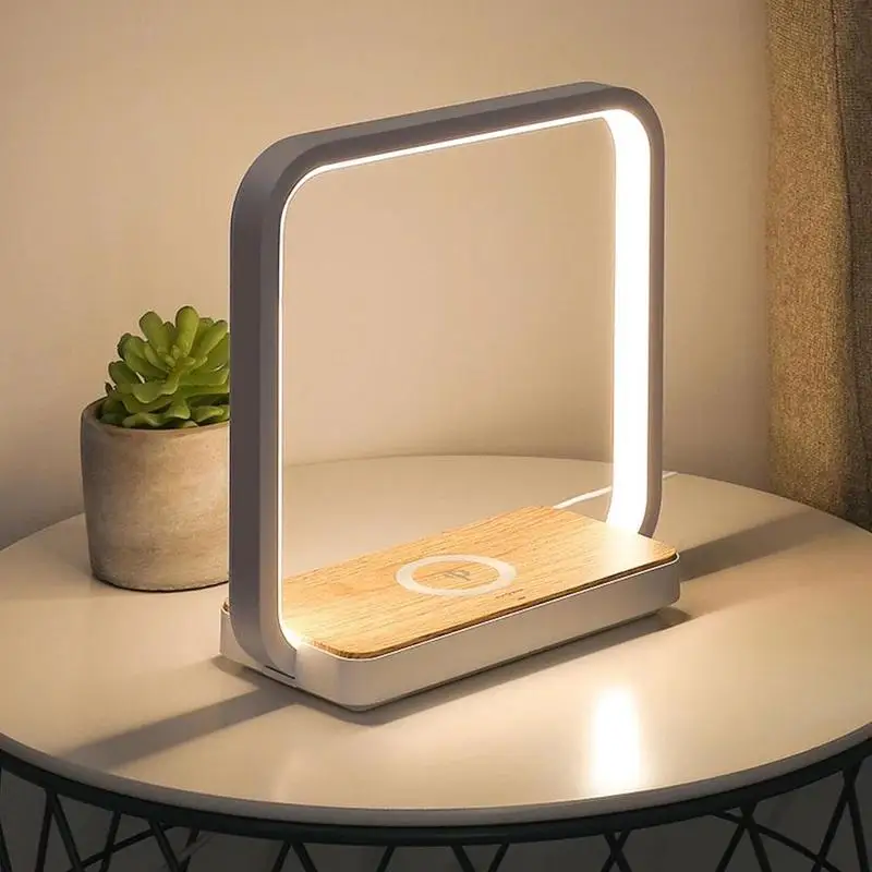 Modern led table lamp for bedroom cell phone wireless charging bedside night lights living room foldable desk lamps decor | Электроника