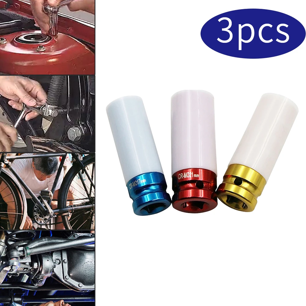 3PCS 1/2" Wheel Protector Impact Socket Set Drive Lug Nut Thin Wall Wheel Protector Socket Set Repair Tool 17 mm 19 mm 21 mm
3PCS 1/2" Wheel Protector Impact Socket Set Drive Lug Nut Thin Wall Wheel Protector Socket Set Repair Tool 17 mm 19 mm 21 mm