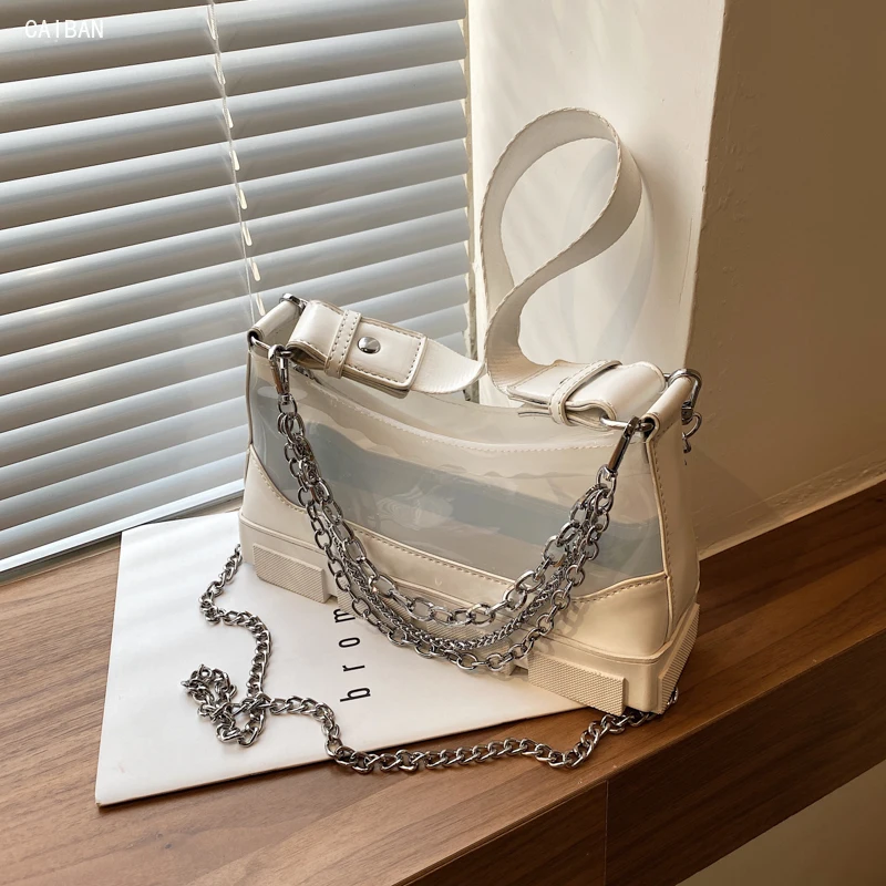 Сумка-кроссбоди женская, прозрачная, на цепочке, лето 2021
Сумка-кроссбоди женская, прозрачная, на цепочке, лето 2021