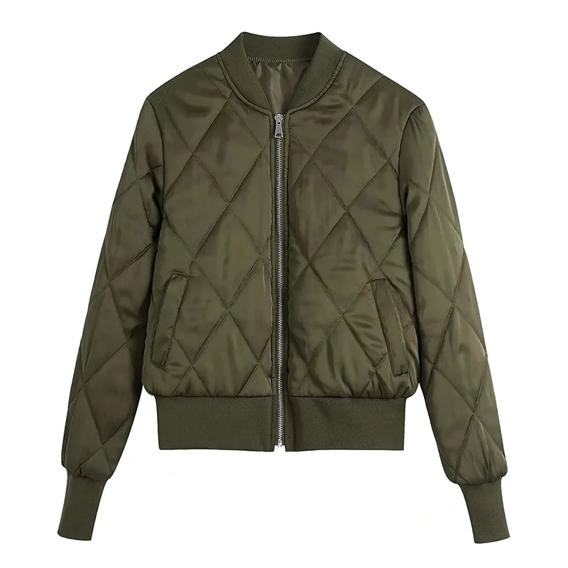 Woman Army Green Cropped Quilted Flight Jacket Bomber 2022 Diamond Plaid Coat Classic Minimalist Casual Warm Fashion Stylish
Woman Army Green Cropped Quilted Flight Jacket Bomber 2022 Diamond Plaid Coat Classic Minimalist Casual Warm Fashion Stylish