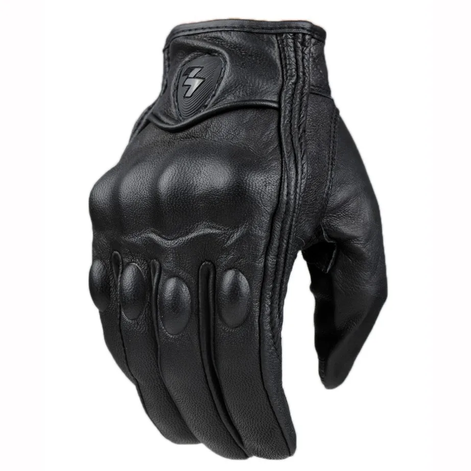 Мотоциклетные перчатки кожаные с перфорацией в стиле ретро защитная Экипировка